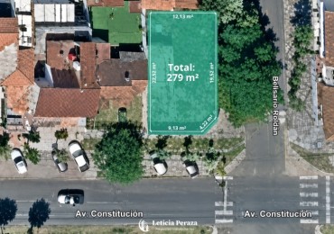 Importante lote en esquina sobre Av. Constitucion - Ideal desarrollo inmobiliario